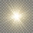 © NAUM - White beautiful light explodes in a transparent explosion. Vector, bright illustration for a perfect effect with sparkles. Bright Star. Transparent gloss gloss gloss, bright flash