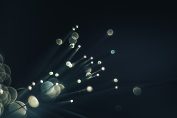 Aufkleber - Beautiful abstract optical fiber white light bokeh in the darkness background.