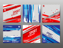 Sport Banner Social Media, Abstract Background, Vector Illustration, Dynamic, Grunge Texture.