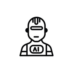 Poster - AI robot icon vector. Linear style sign for mobile concept and web design. AI robot symbol illustration. Pixel vector graphics - Vector.