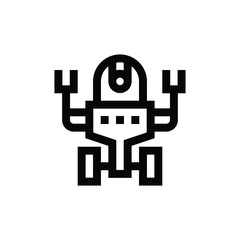 Poster - robot icon vector. Linear style sign for mobile concept and web design. robot symbol illustration. Pixel vector graphics - Vector.
