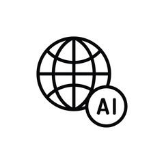 Poster - Artificial intelligence icon vector. Linear style sign for mobile concept and web design. Artificial intelligence symbol illustration. Pixel vector graphics - Vector.