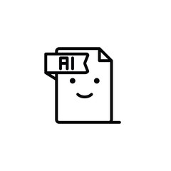 Poster - Artificial intelligence document icon vector.