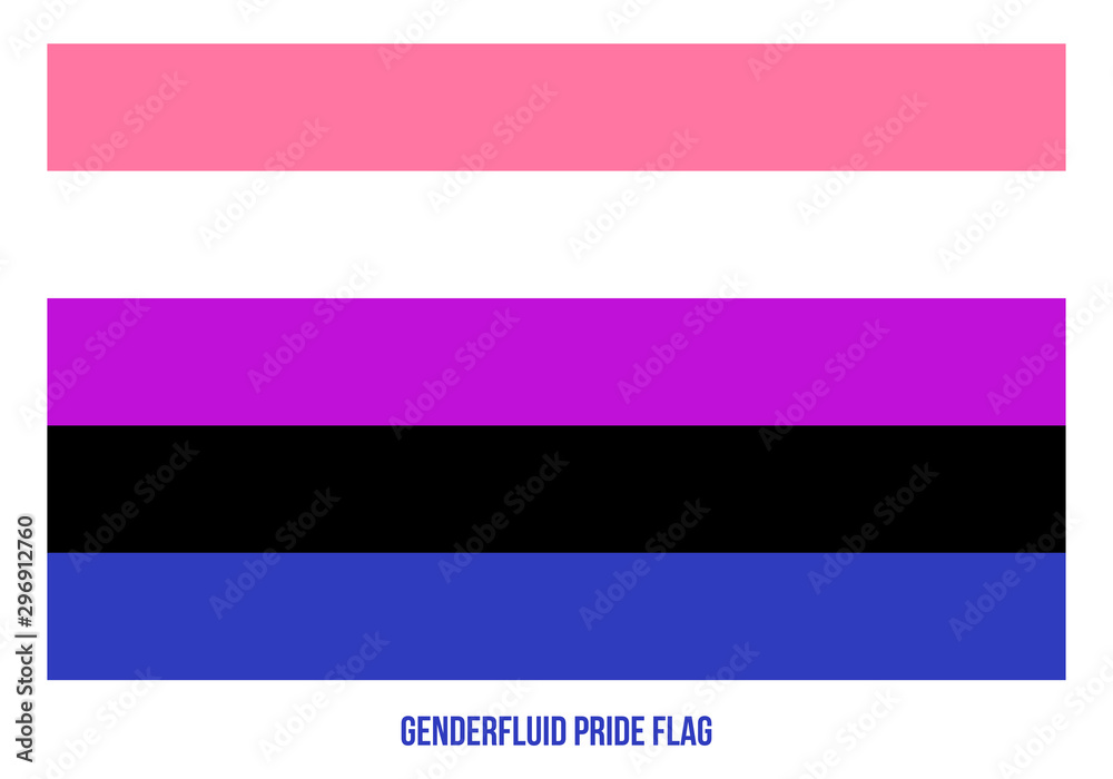 Genderfluid Pride Flag Vector Illustration Designed with Correct Color