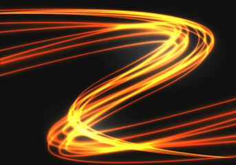 Poster - abstract gold light curve speed on black design modern futuristic technology background vector illus