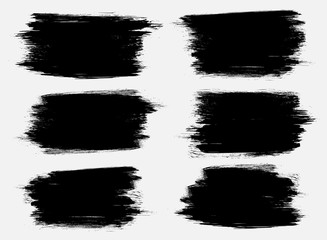 Poster - Grunge collection. Vector black brush strokes. Place for text