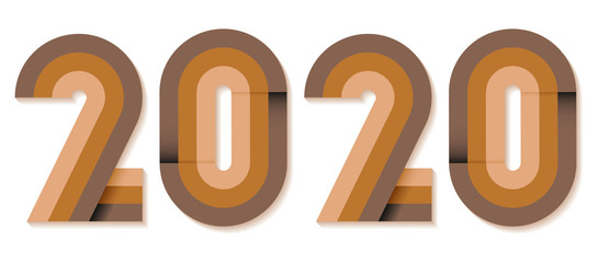 Poster - 2020 New Year vintage retro banner