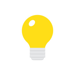 Poster - Yellow light bulb icon on white isolated background.