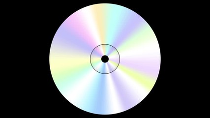 Aufkleber - Abstract spinning CD disc on black background . Looping footage.