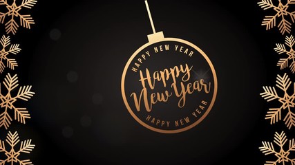 Sticker - happy new year animation with ball hanging