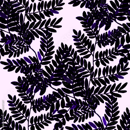 Watercolor seamless pattern with fern leaves. Leaf background.Floral vintage ...