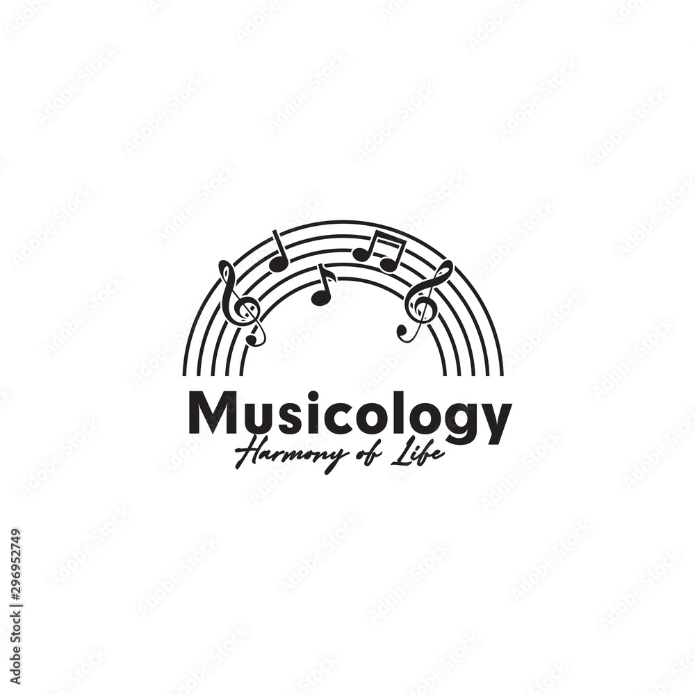 Music note logo design vector template