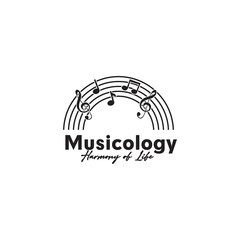 Poster - music note logo design vector template