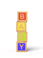 Fototapete - 3d rendering of alphabet toy blocks.