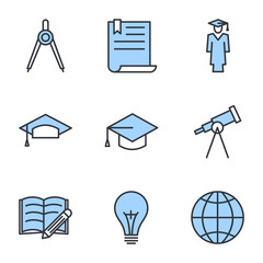 Poster - Education set icon template color editable. academic school pack symbol vector sign isolated on white background. Education Plan icons vector illustration for graphic and web design.