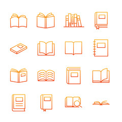 Fototapete - Book set icon template color editable. Book pack symbol vector sign isolated on white background. Simple logo vector illustration for graphic and web design.
