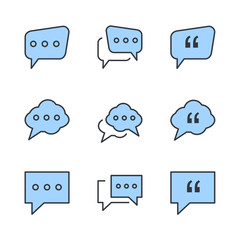 Leinwandbilder - Set Buble Chat and quote icon template color editable. Buble Chat and quote pack symbol vector sign isolated on white background illustration for graphic and web design.