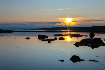 Wall Mural - sunset over sea