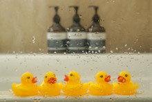 Rubber Duck Toys On The Bathtub