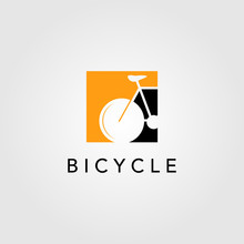 Bicycle Bike Logo Icon Negative Space Vector Design Illustration