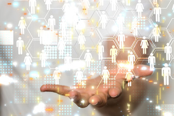 group of people talking in social network.