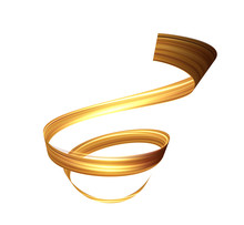 Golden Spiral Shiny Ribbon Vector Abstract Background. EPS10