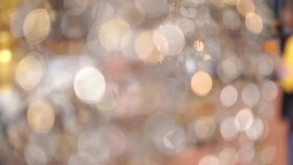 Aufkleber - golden bokeh background, 4K footage of yellow and golden object with movement 