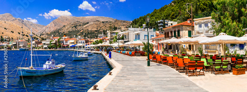 Idyllic traditional fishing villages of Greece - beautiful Lagkada in Chios island
