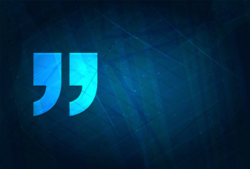 Quote icon futuristic digital abstract blue background