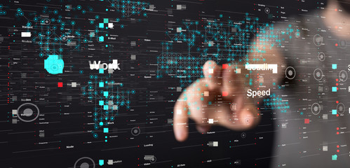 software, web development, programming concept. abstract programming