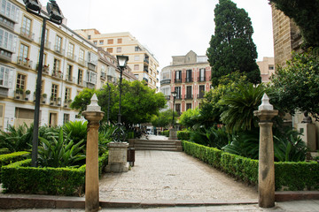 Wall Mural - Europe, Spain, Malaga, old town architecture. 