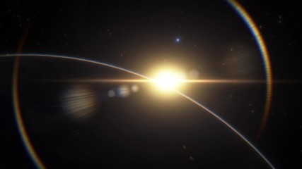 Wall Mural - Amazing Sunrise Over The Earth. View Of Planet Earth From Space. 3d animation