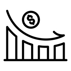 Poster - Bankrupt money loss icon. Outline bankrupt money loss vector icon for web design isolated on white background