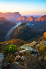 Sticker - three rondavels and blyde river canyon at sunset, south africa 72