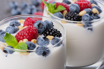 Poster - yogurt with a mix of wild berries