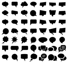 Poster - Set different empty speech discussion bubble, chat sign - stock vector