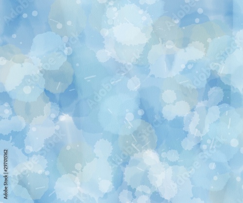 Soft Blue Watercolor artistic brush stroke isolated on white background. Abst...
