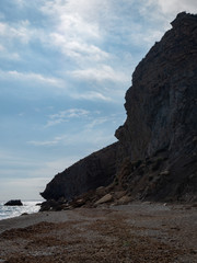 Wall Mural -  marine cliffs with loose stones