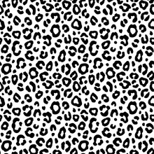 Black And White Leopard Seamless Pattern. Fashion Stylish Vector Texture.