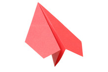 Paper Airplane Flying On White Background 