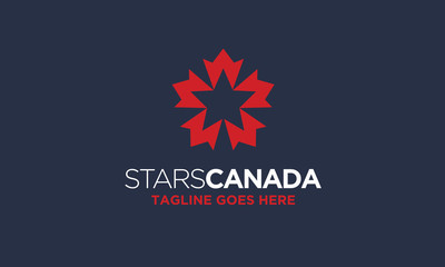 stars and maple logo design idea