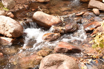 water flowing over rocks