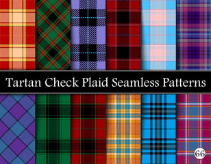 Set Tartan Plaid Scottish Seamless Pattern