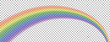 Translucent rainbow arcing from afar to the foreground. Isolated element for Your design. No background.