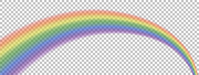 translucent rainbow arcing from afar to the foreground. isolated element for your design. no backgro