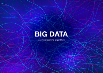 Poster - Big Data Visualisation Concept. Abstract Futuristic and Technology Background. Music Waves Composition. Vector
