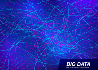 Poster - Big Data Visual Concept. Abstract Technology Background. Music Waves Composition. Vector