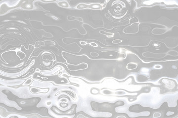 Wall Mural - Rippled water surface. Raindrops. White gray gradient transparent background. 3d rendering