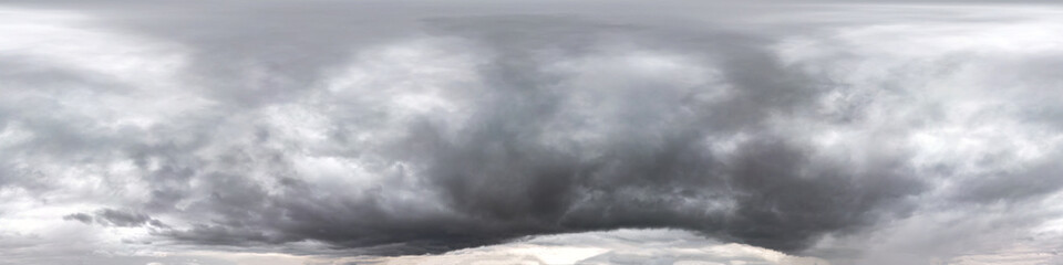 Wall Mural - seamless cloudy dark sky before storm hdri panorama 360 degrees angle view with beautiful clouds wit