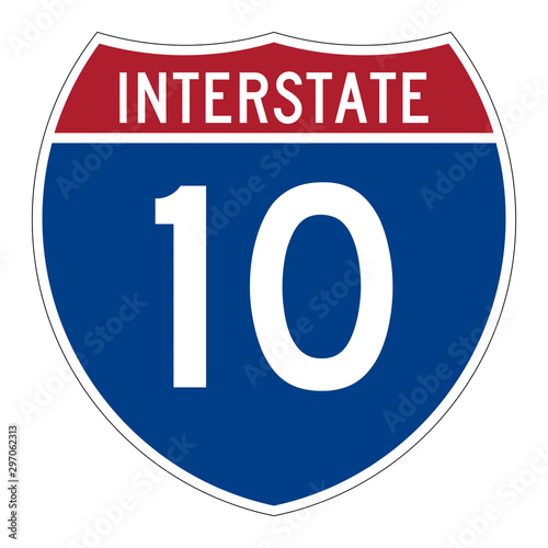 Fotomural Interstate highway 10 road sign